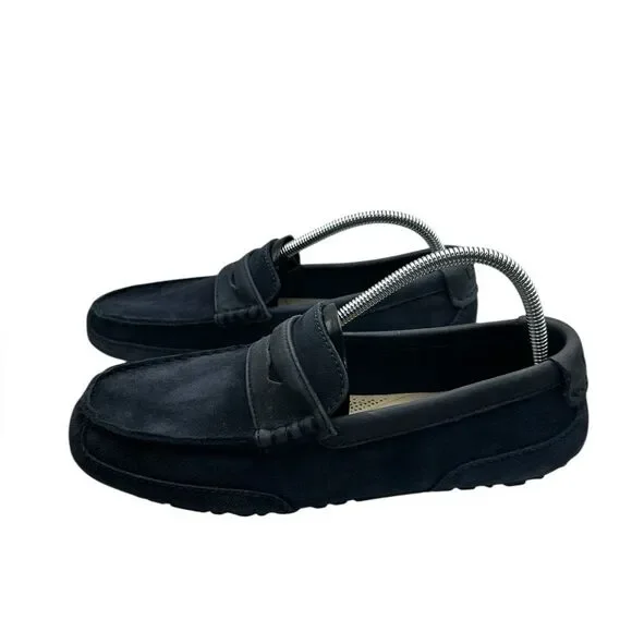 UGG Henrick Men’s Blue Leather Driving Loafers Size 9 US Slip-On Comfort Shoes - Picture 2 of 9